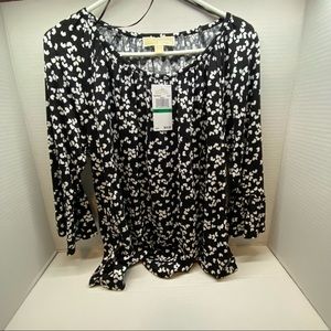 Michael Kors heart design 3 1/4 sleeve shirt